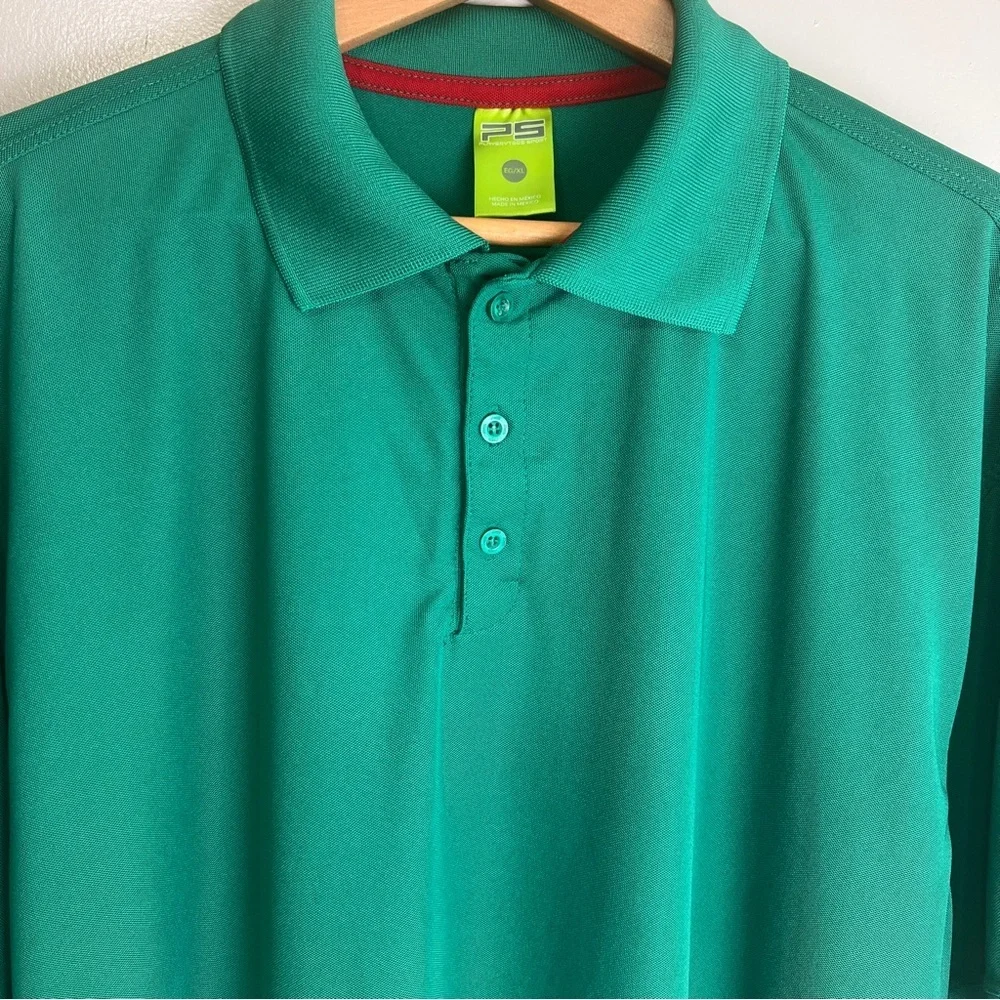 Playerytees Men's Emerald Green Polo Shirt Classic 3-Button Placket Size XL, EUC - Picture 2 of 5